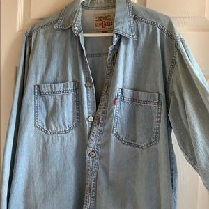 3 for $20Long sleeveless denim buttoned up shirt